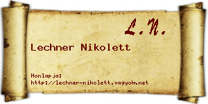 Lechner Nikolett névjegykártya